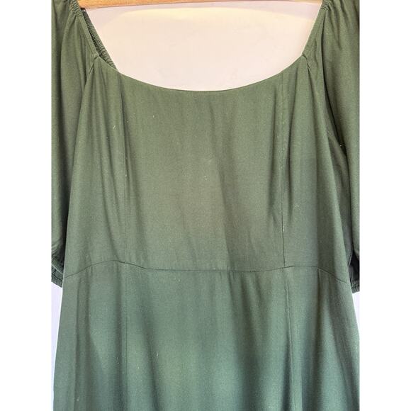 Old Navy Fit Flare Peasant Midi Dress Size XL Tall Heritage Holiday Smocked - Picture 3 of 13